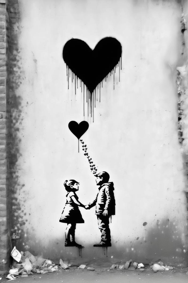 00113-1648757387-_lora_Banksy Style_1_Banksy Style - black and white illustration of the language of love in the style of banksy.png